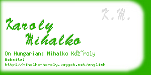 karoly mihalko business card
